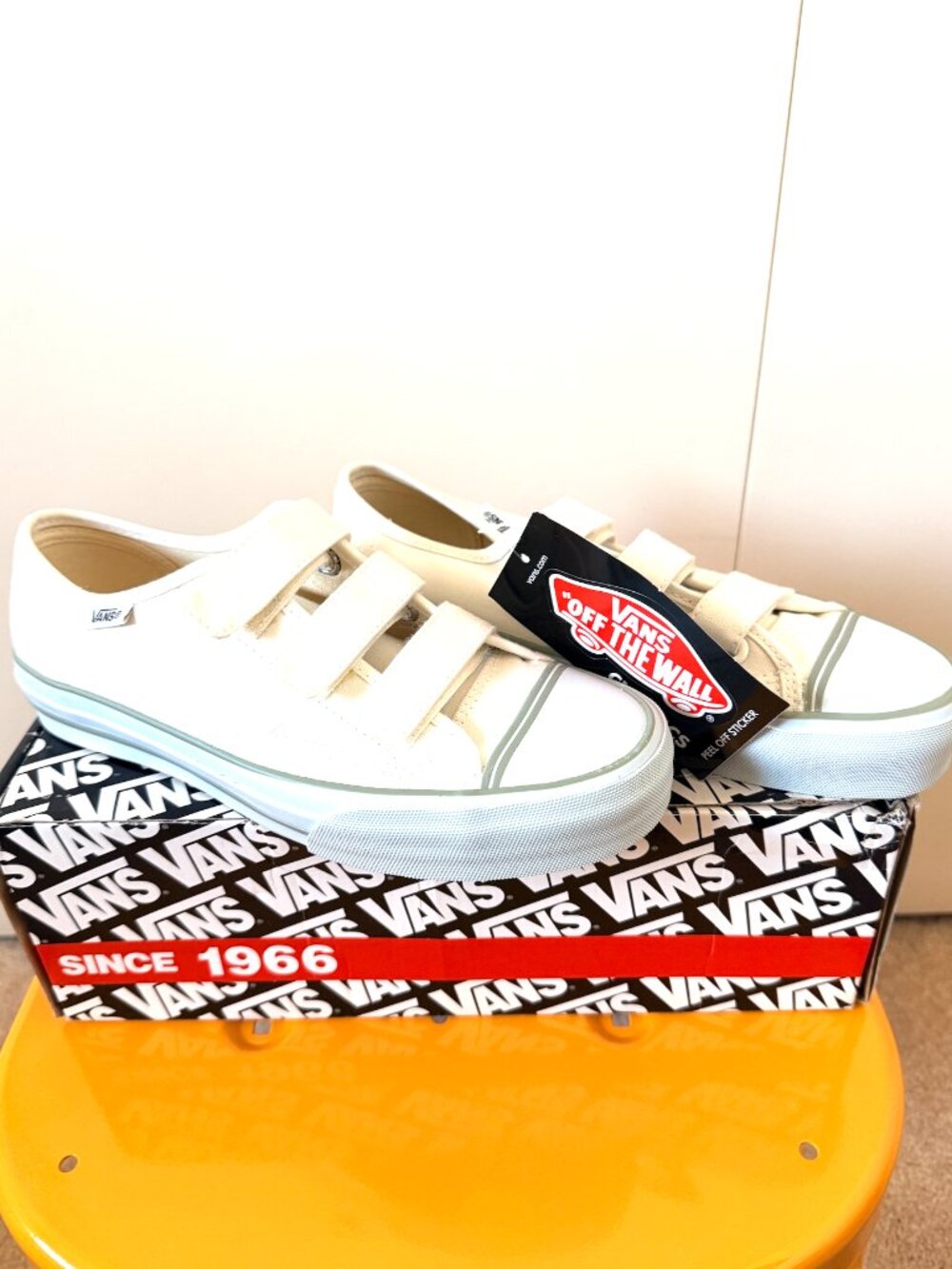 NIB Vans Prison Issue 23 white velcrow shoes // US Womens 7